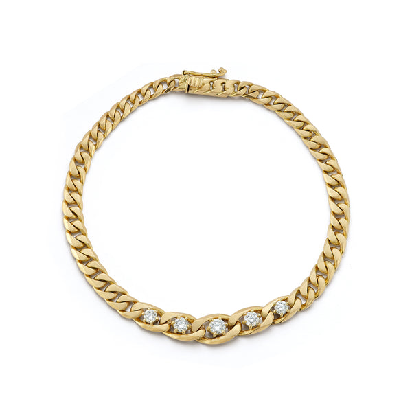 Heritage D-Link Gold-Tone Stainless Steel Chain Bracelet - JF04528710 -  Fossil